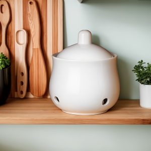 Creative Kitchen Garlic Ginger Chili Small Pepper Storage Jar, Household Hollow Ventilated Ceramic Storage Container