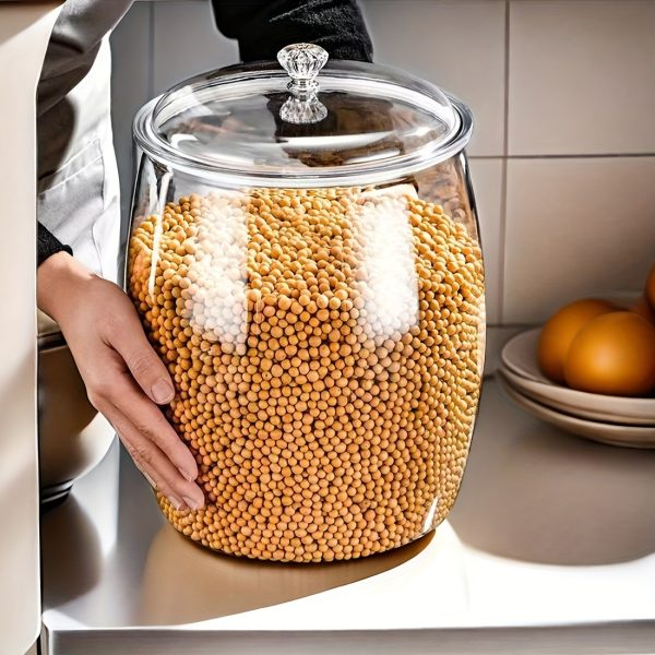 Airtight Coffee Jars with Flip-Top Lid - PET Plastic Food Storage Containers Suitable for Coffee Beans, Tea, Flour, Oatmeal, Nuts, & Pantry Organization - Round Canisters, Hand Washable